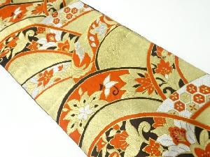 アンティーク　花唐草模様織出し袋帯（材料）